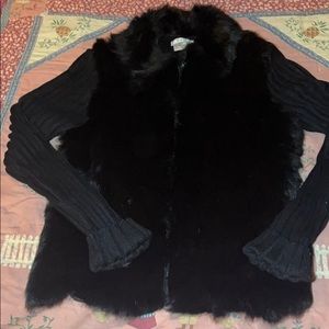 Rabbit fur knit sweater